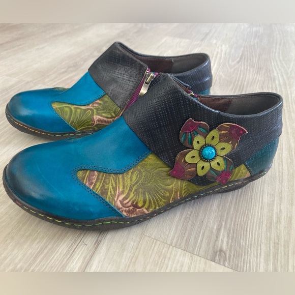 Socofy leather flats, handmade - previously owned - Picture 1 of 7